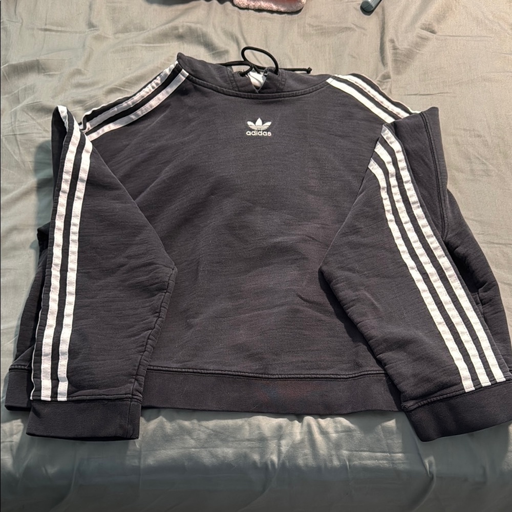 Adidas Charcoal Sweatshirt with White Accents